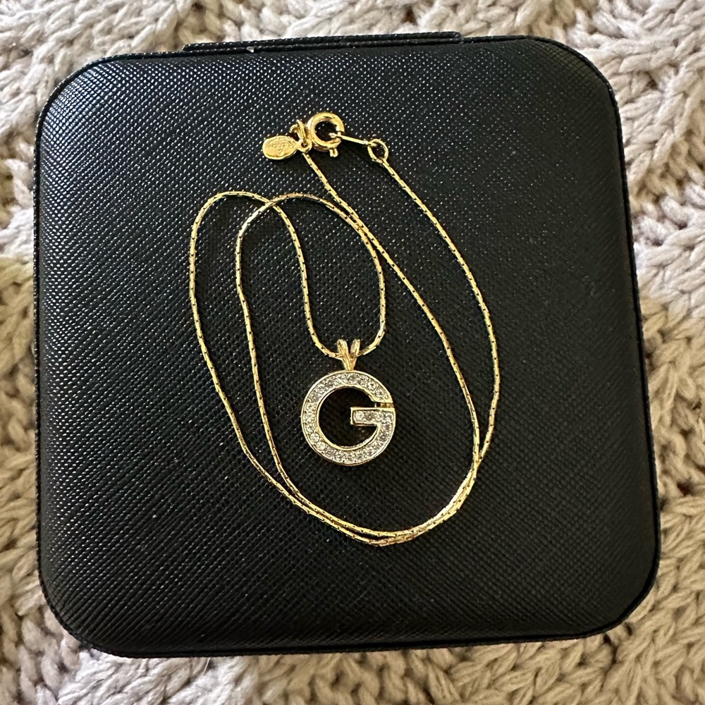 GIVENCHY: Gold, Metal "G" Logo Initial Necklace